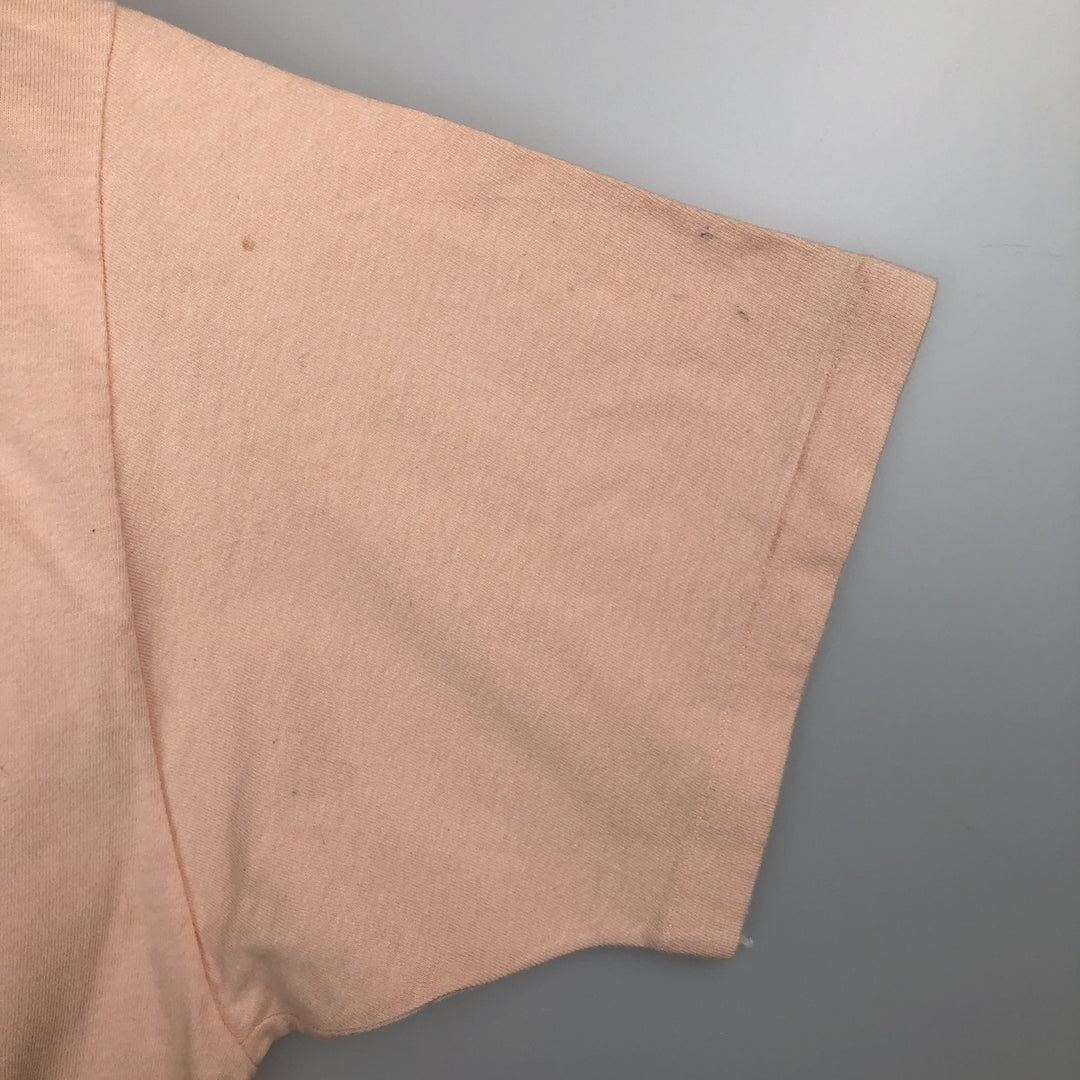 Vintage 80'S Hanes BEEFY-T Blue Tag Printed T-Shirt Made in USA Men's XL cotton pink type Vintage Second Hand
