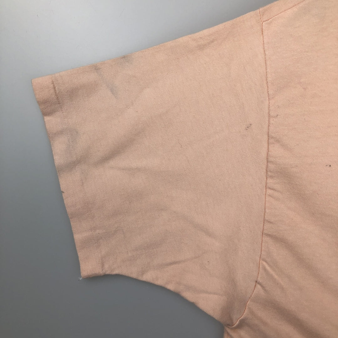 Vintage 80'S Hanes BEEFY-T Blue Tag Printed T-Shirt Made in USA Men's XL cotton pink type Vintage Second Hand