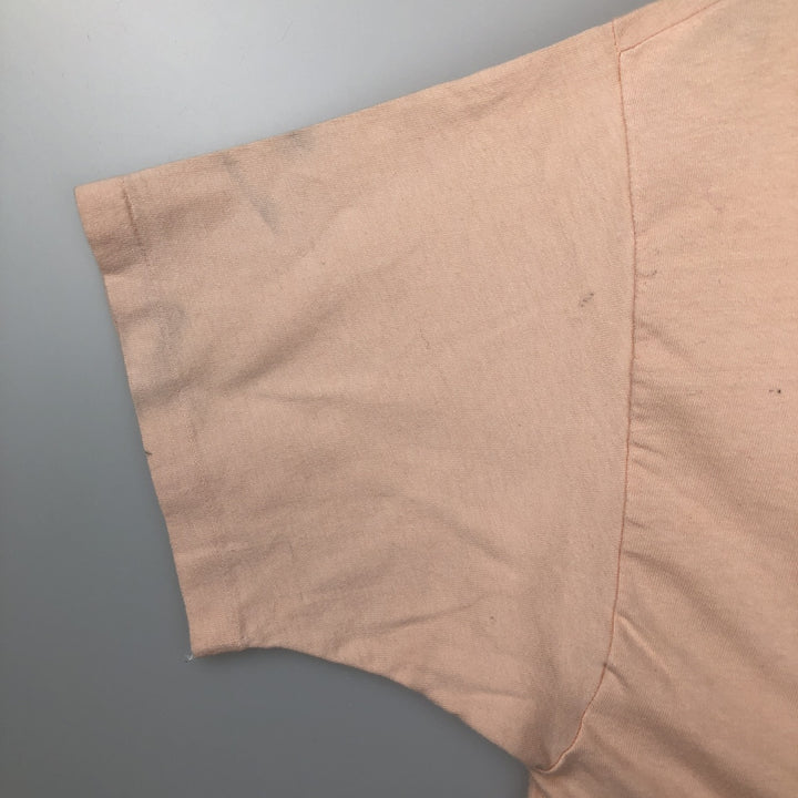 Vintage 80'S Hanes BEEFY-T Blue Tag Printed T-Shirt Made in USA Men's XL cotton pink type Vintage Second Hand