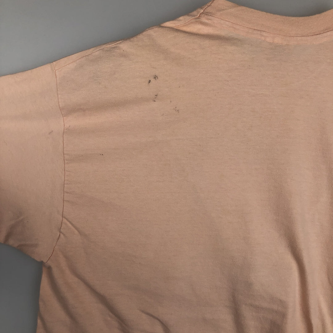 Vintage 80'S Hanes BEEFY-T Blue Tag Printed T-Shirt Made in USA Men's XL cotton pink type Vintage Second Hand