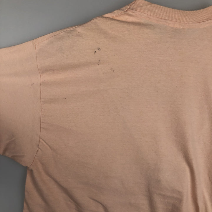 Vintage 80'S Hanes BEEFY-T Blue Tag Printed T-Shirt Made in USA Men's XL cotton pink type Vintage Second Hand