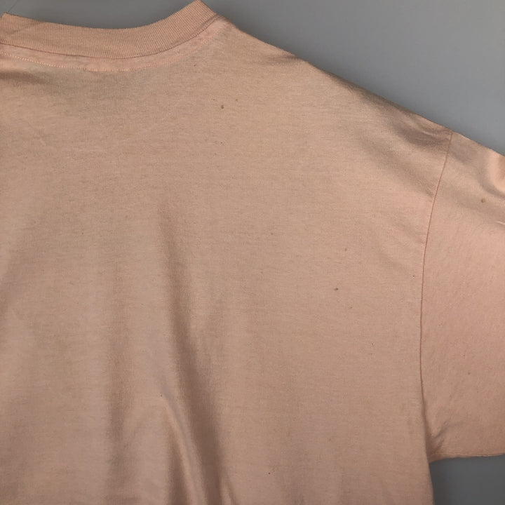 Vintage 80'S Hanes BEEFY-T Blue Tag Printed T-Shirt Made in USA Men's XL cotton pink type Vintage Second Hand