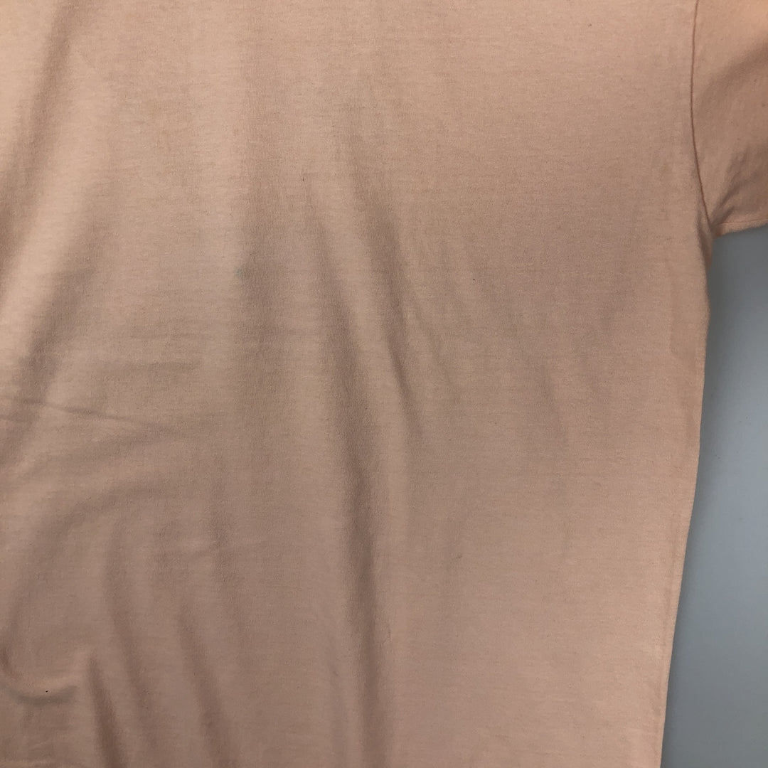 Vintage 80'S Hanes BEEFY-T Blue Tag Printed T-Shirt Made in USA Men's XL cotton pink type Vintage Second Hand