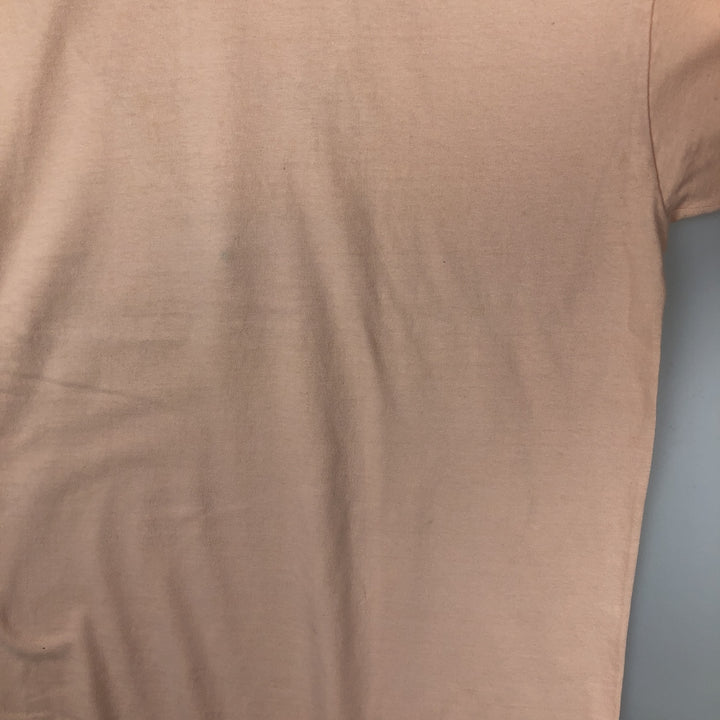 Vintage 80'S Hanes BEEFY-T Blue Tag Printed T-Shirt Made in USA Men's XL cotton pink type Vintage Second Hand