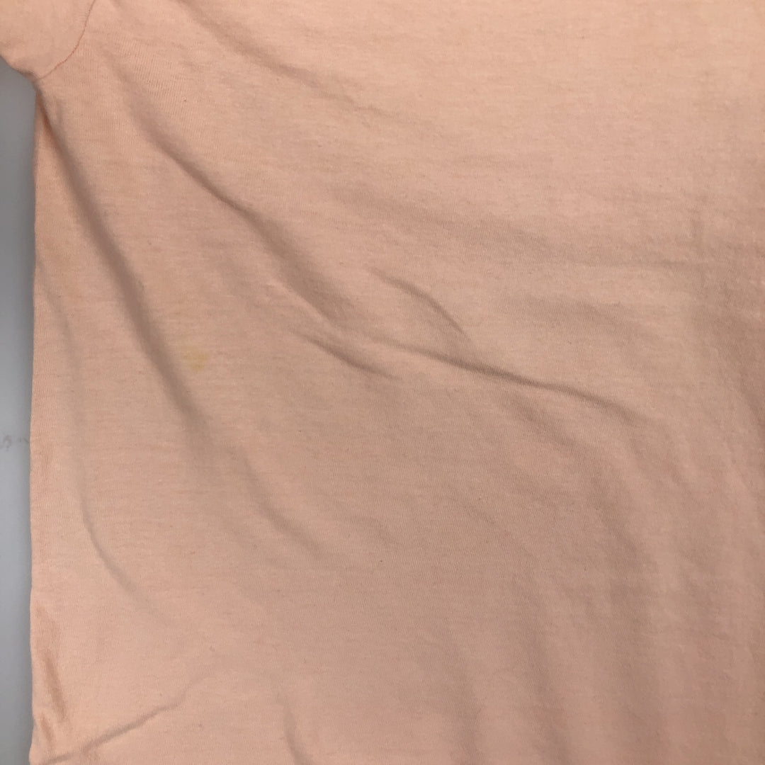 Vintage 80'S Hanes BEEFY-T Blue Tag Printed T-Shirt Made in USA Men's XL cotton pink type Vintage Second Hand