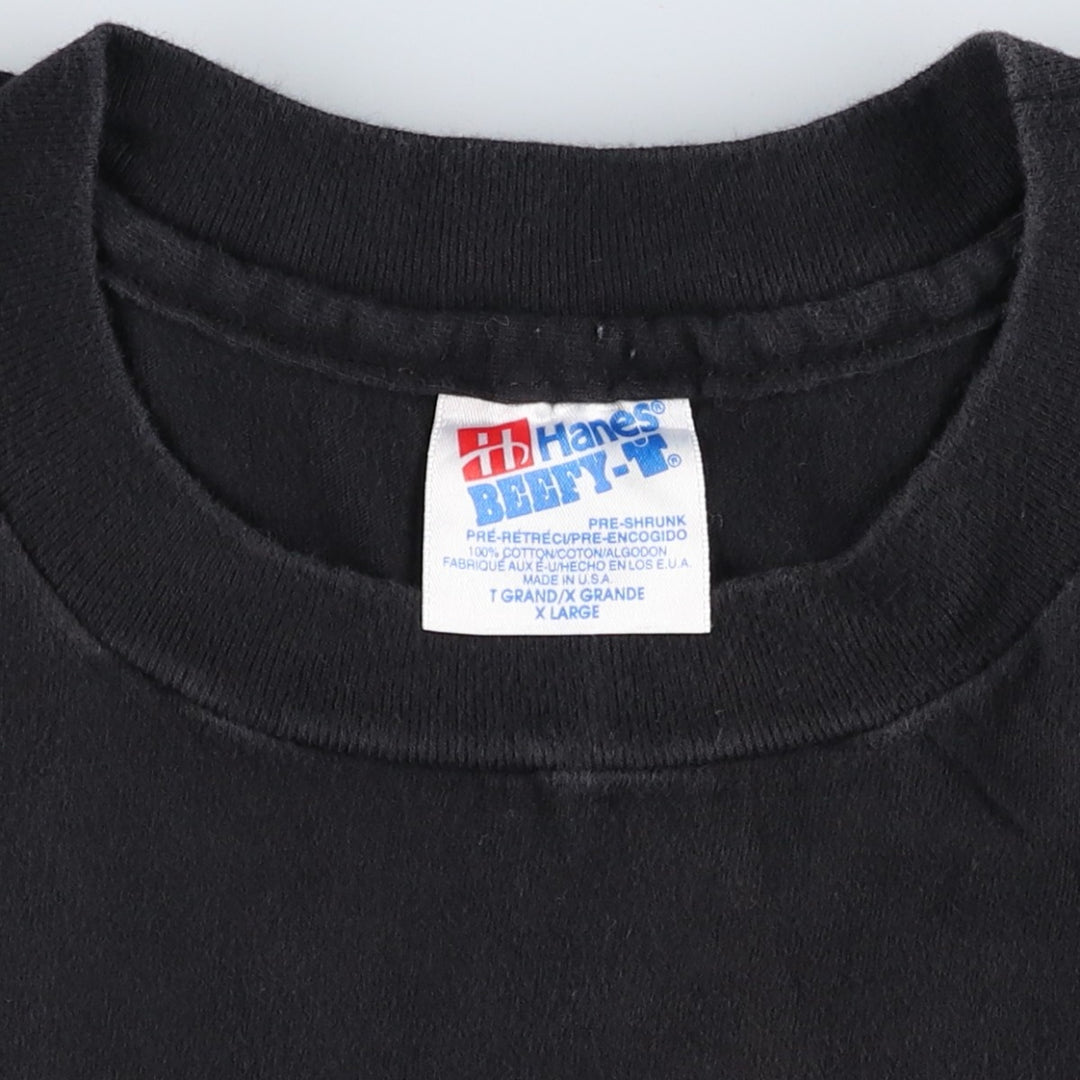 90'S Hanes BEEFY-T Eagle Pattern Print T-Shirt, Made in USA, Men's XL (approx.), Vintage cotton black type Vintage Second Hand