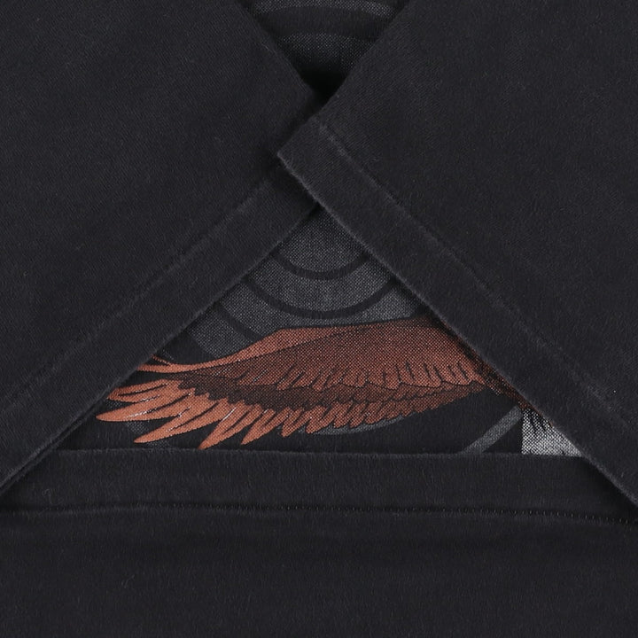 90'S Hanes BEEFY-T Eagle Pattern Print T-Shirt, Made in USA, Men's XL (approx.), Vintage cotton black type Vintage Second Hand