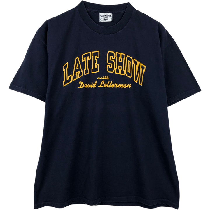 90'S Lee Print T-Shirt, Made in USA, Men's XL equivalent, Vintage cotton navy blue type Vintage Second Hand