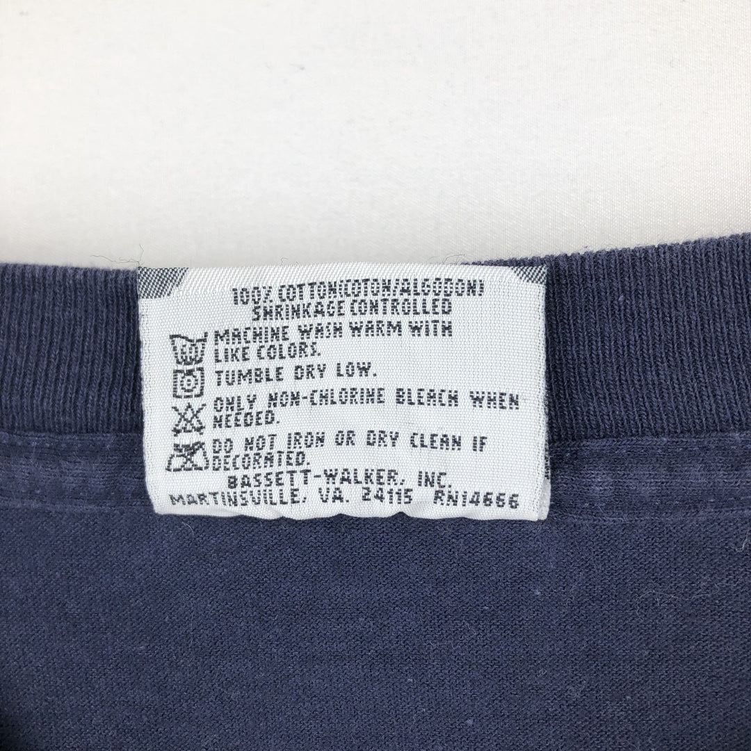 90'S Lee Print T-Shirt, Made in USA, Men's XL equivalent, Vintage cotton navy blue type Vintage Second Hand