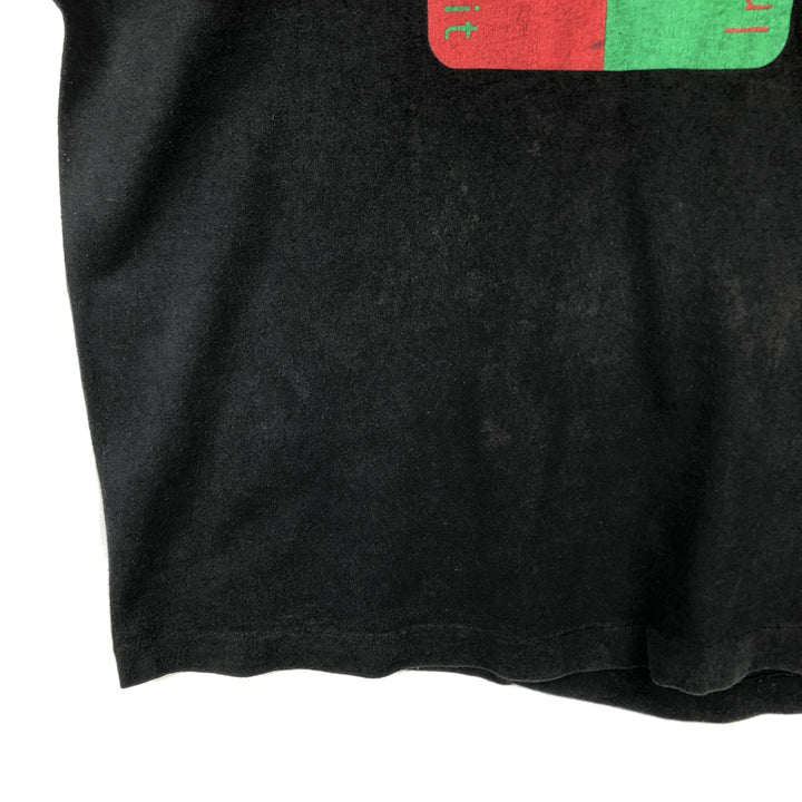 90'S Fruit of the Loom printed T-shirt, made in the USA, men's XL size, vintage cotton black type Vintage Second Hand