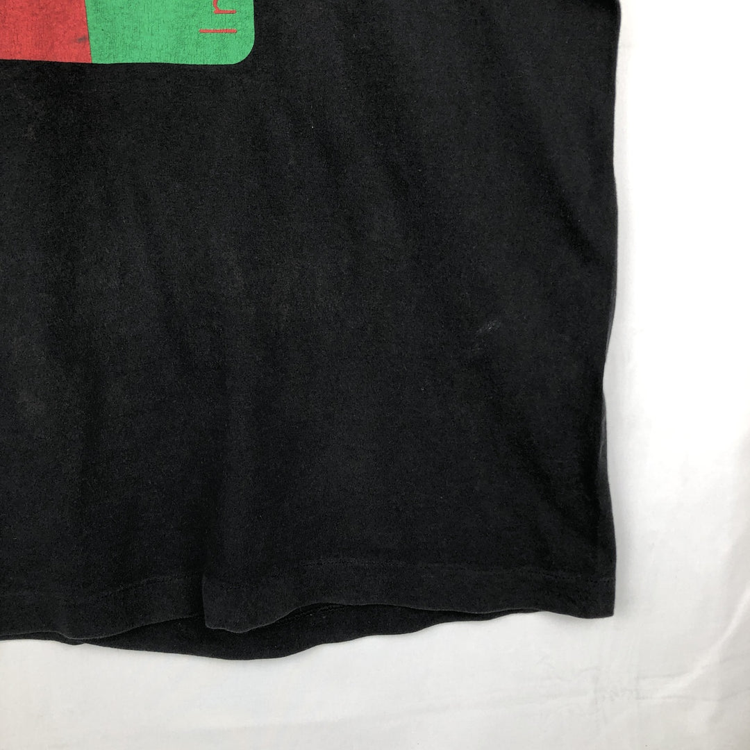90'S Fruit of the Loom printed T-shirt, made in the USA, men's XL size, vintage cotton black type Vintage Second Hand