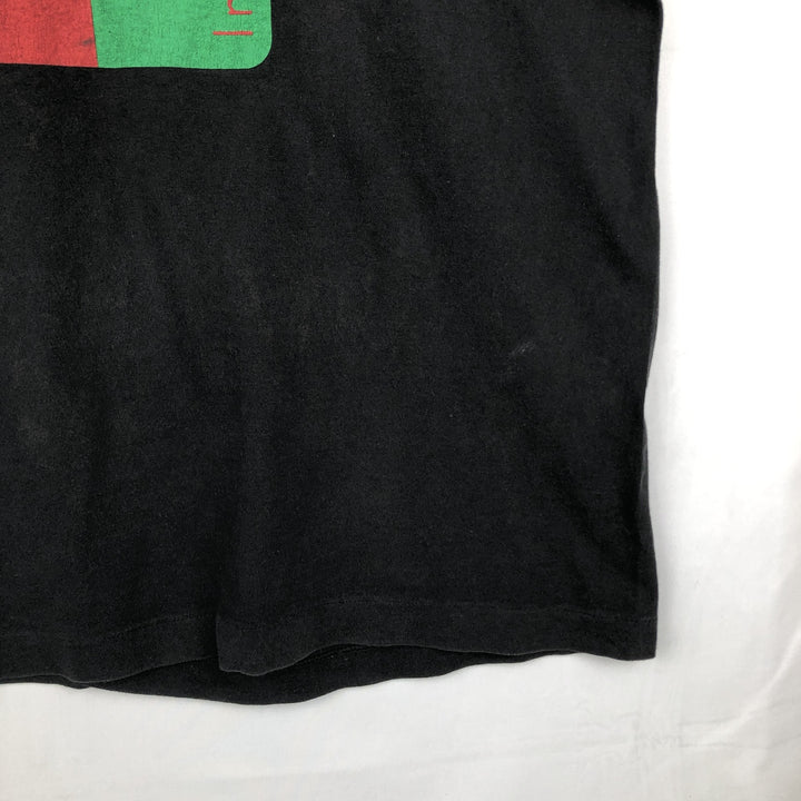90'S Fruit of the Loom printed T-shirt, made in the USA, men's XL size, vintage cotton black type Vintage Second Hand