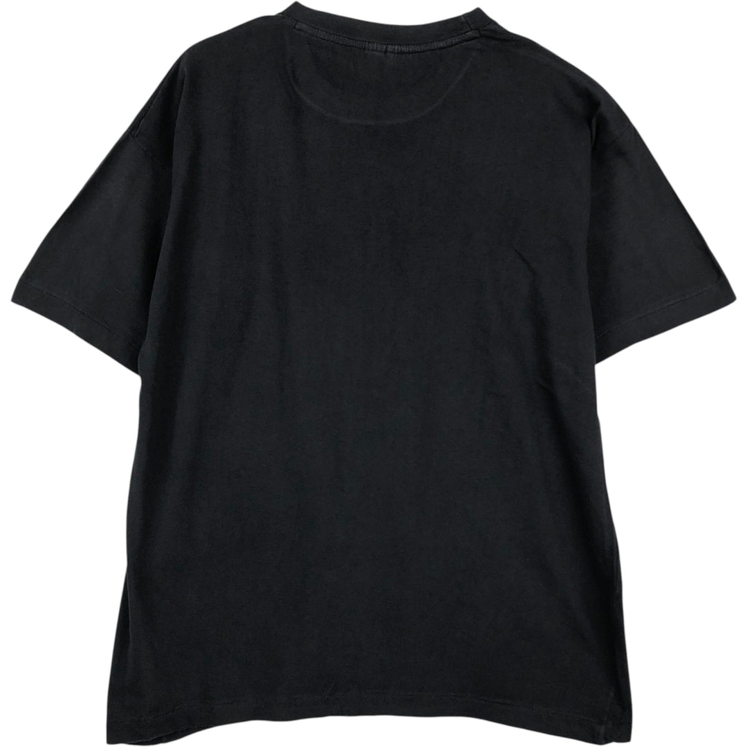 Printed T-shirt, men's size XL cotton black type Vintage Second Hand