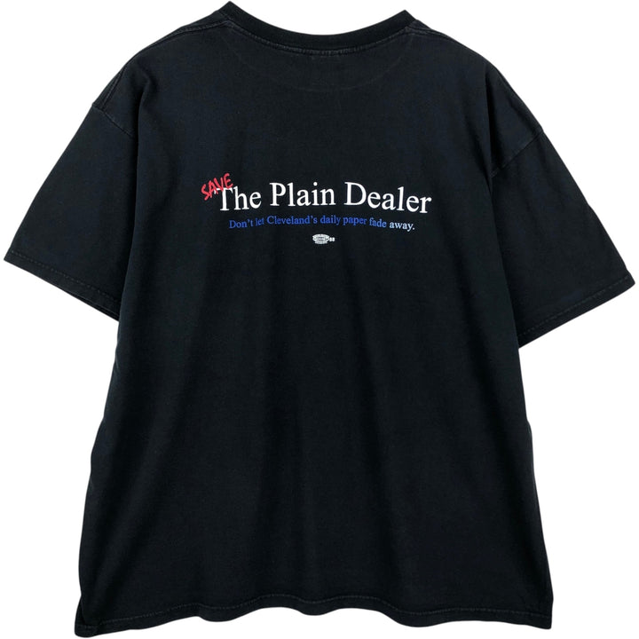 CLASSIC PLATINUM Printed T-Shirt, Made in USA, Men's XXL equivalent, Double-sided print cotton black type Vintage Second Hand