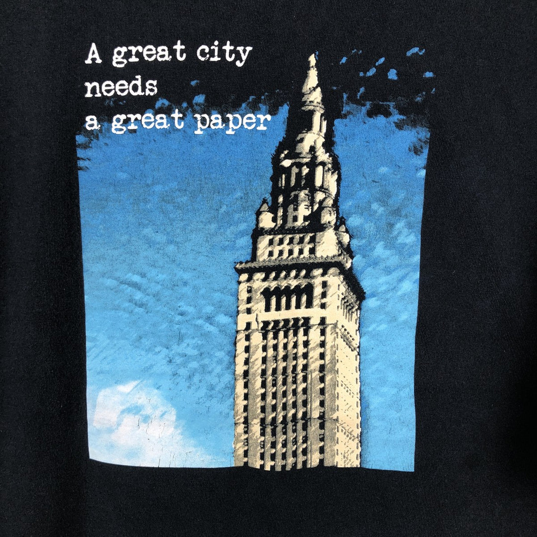 CLASSIC PLATINUM Printed T-Shirt, Made in USA, Men's XXL equivalent, Double-sided print cotton black type Vintage Second Hand