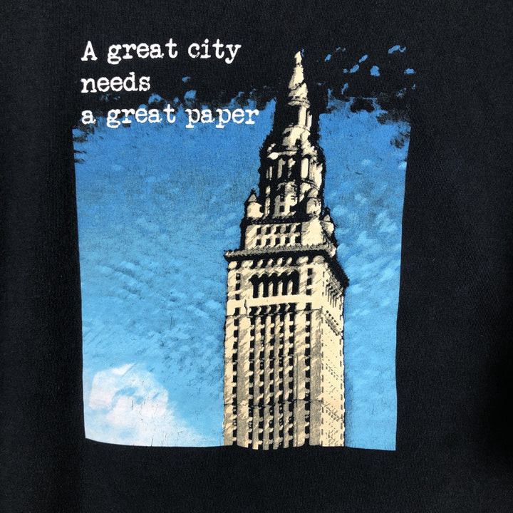 CLASSIC PLATINUM Printed T-Shirt, Made in USA, Men's XXL equivalent, Double-sided print cotton black type Vintage Second Hand