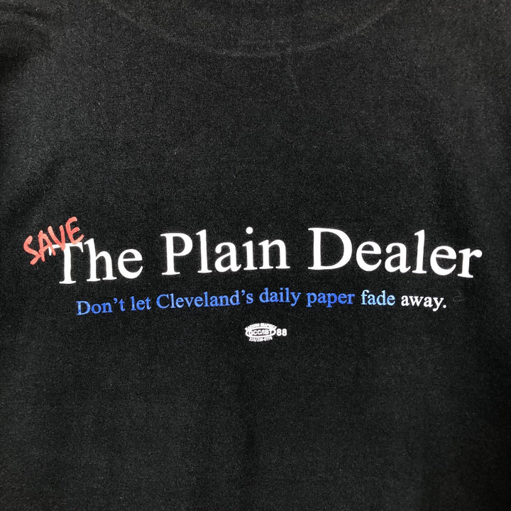 CLASSIC PLATINUM Printed T-Shirt, Made in USA, Men's XXL equivalent, Double-sided print cotton black type Vintage Second Hand