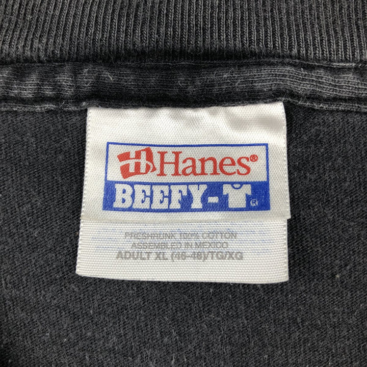 00'S Hanes BEEFY-T Printed T-shirt, Men's XL cotton black type Vintage Second Hand