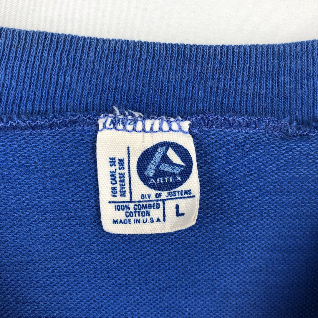 70s-80'S ARTEX Print T-Shirt, Made in USA, Men's Size L (Equivalent), Vintage cotton blue type Vintage Second Hand