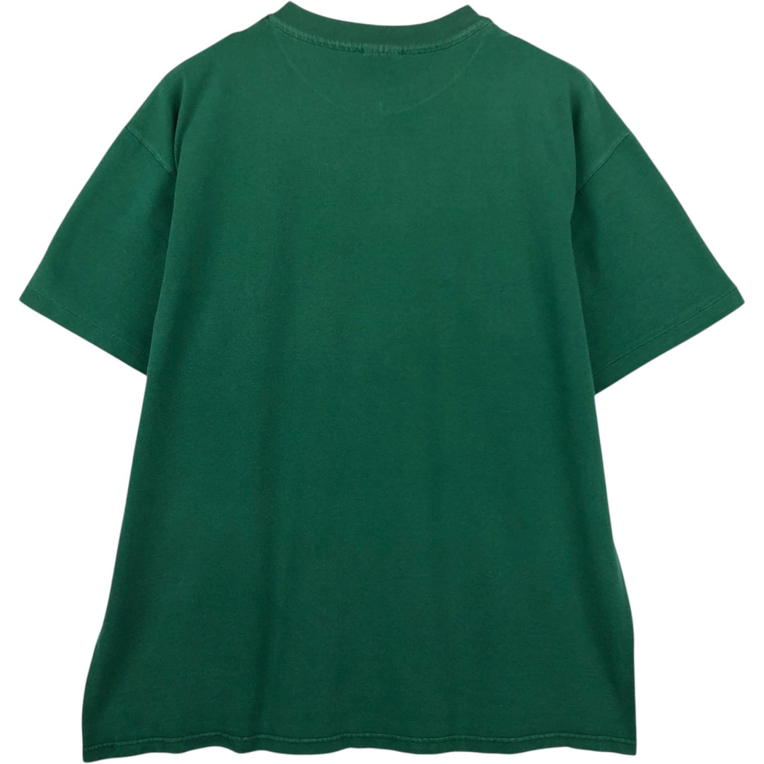 90'S Hanes Heavyweight Printed T-shirt Made in USA Men's XL Vintage cotton green type Vintage Second Hand