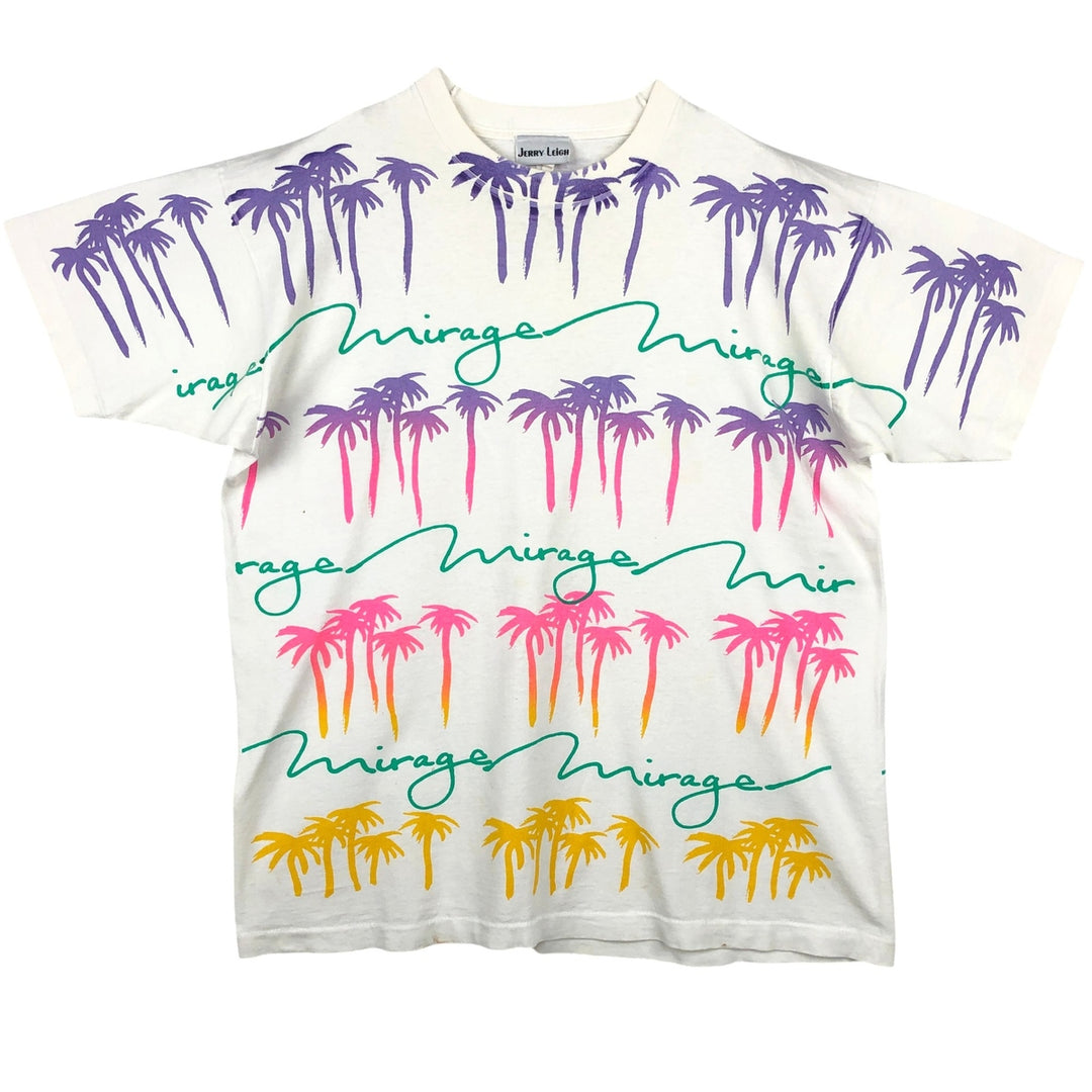 90'S Jerry Leigh All-Over Print T-Shirt, Made in USA, Men's XL (approx.), Vintage cotton white type Vintage Second Hand
