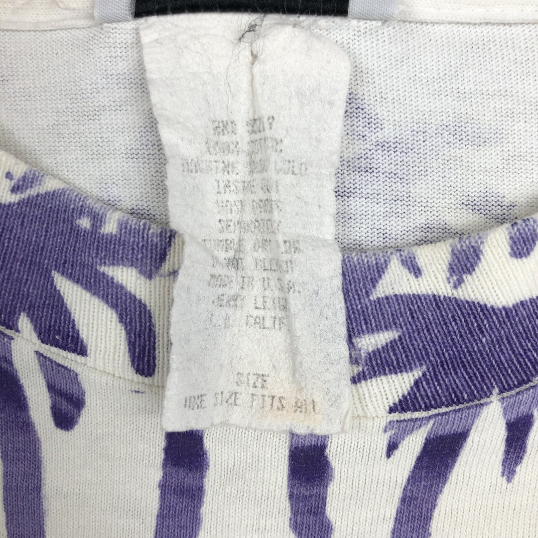 90'S Jerry Leigh All-Over Print T-Shirt, Made in USA, Men's XL (approx.), Vintage cotton white type Vintage Second Hand