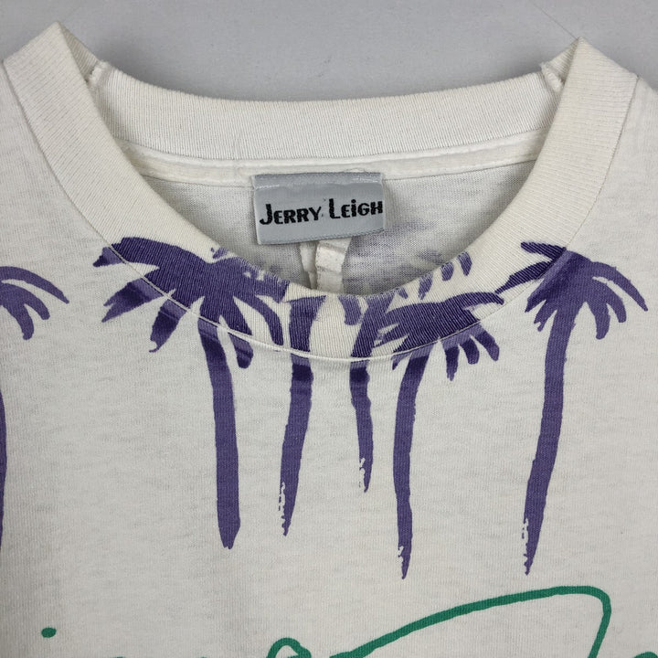 90'S Jerry Leigh All-Over Print T-Shirt, Made in USA, Men's XL (approx.), Vintage cotton white type Vintage Second Hand