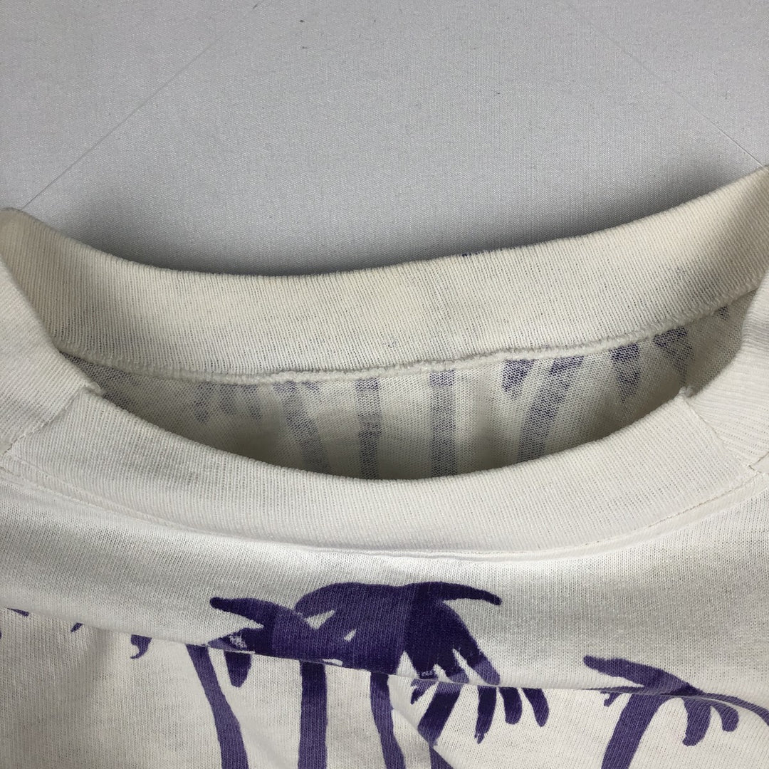 90'S Jerry Leigh All-Over Print T-Shirt, Made in USA, Men's XL (approx.), Vintage cotton white type Vintage Second Hand