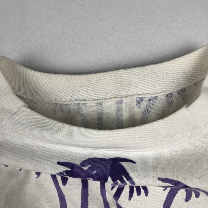 90'S Jerry Leigh All-Over Print T-Shirt, Made in USA, Men's XL (approx.), Vintage cotton white type Vintage Second Hand