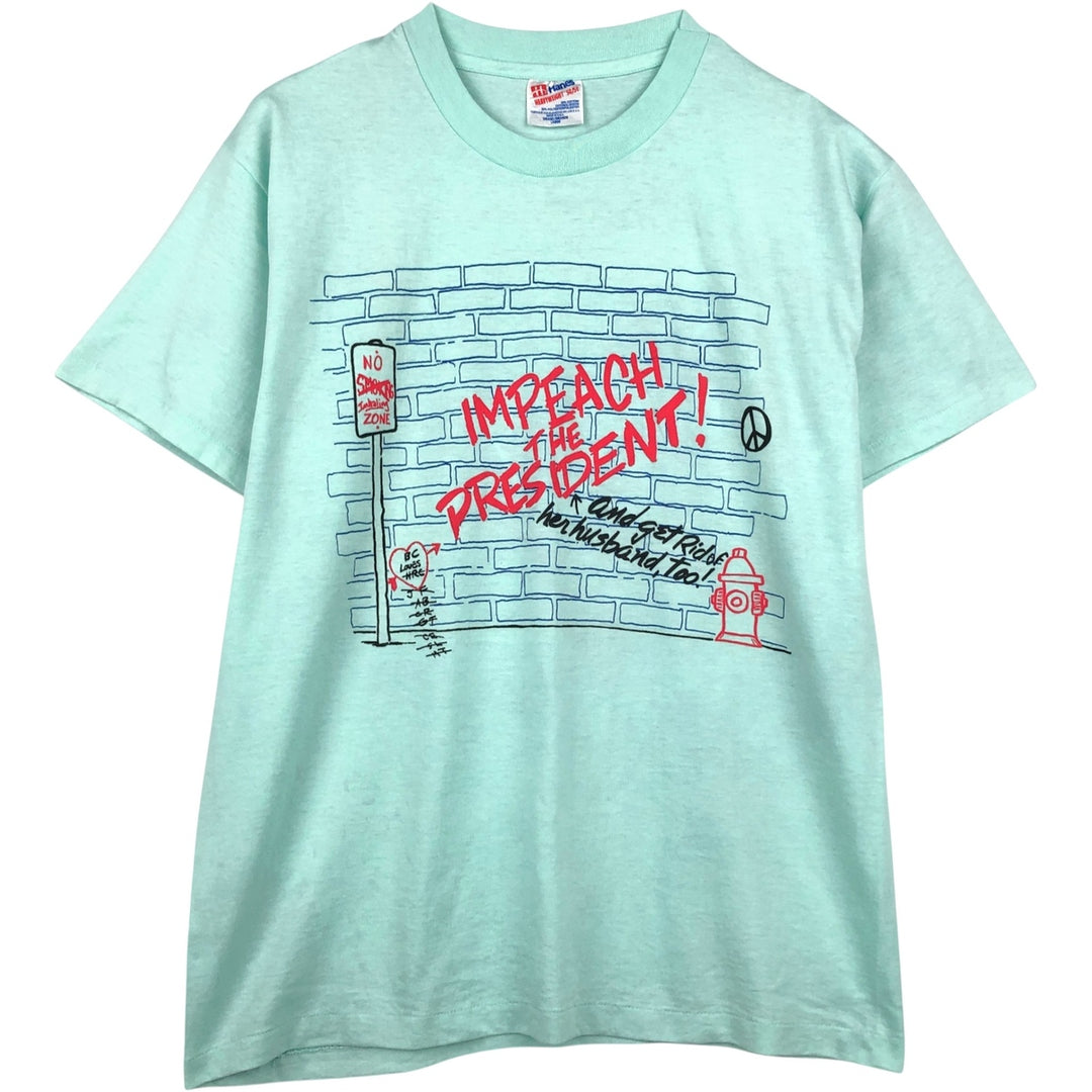 90'S Hanes HEAVYWEIGHT 50 cotton Mint green Vintage Second Hand