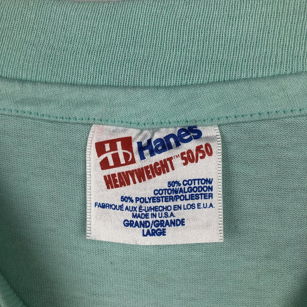 90'S Hanes HEAVYWEIGHT 50 cotton Mint green Vintage Second Hand