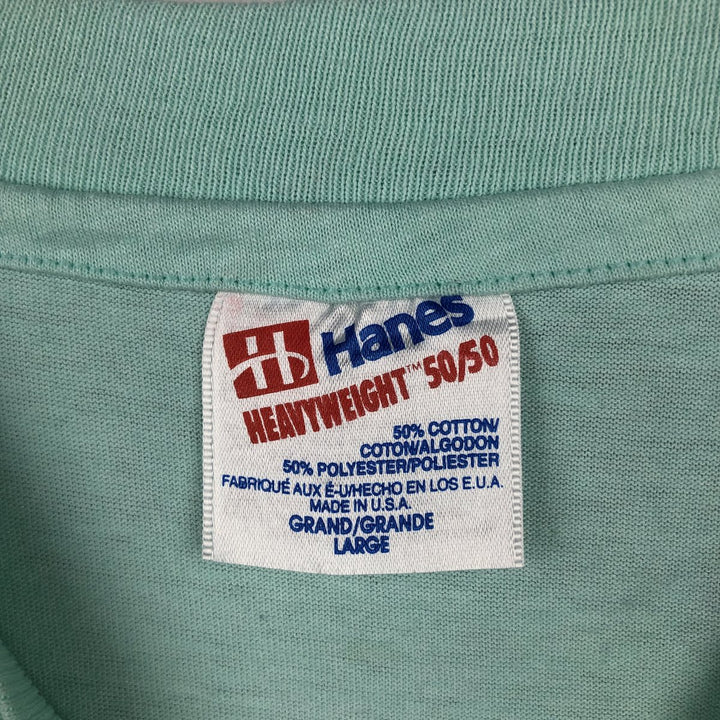 90'S Hanes HEAVYWEIGHT 50 cotton Mint green Vintage Second Hand