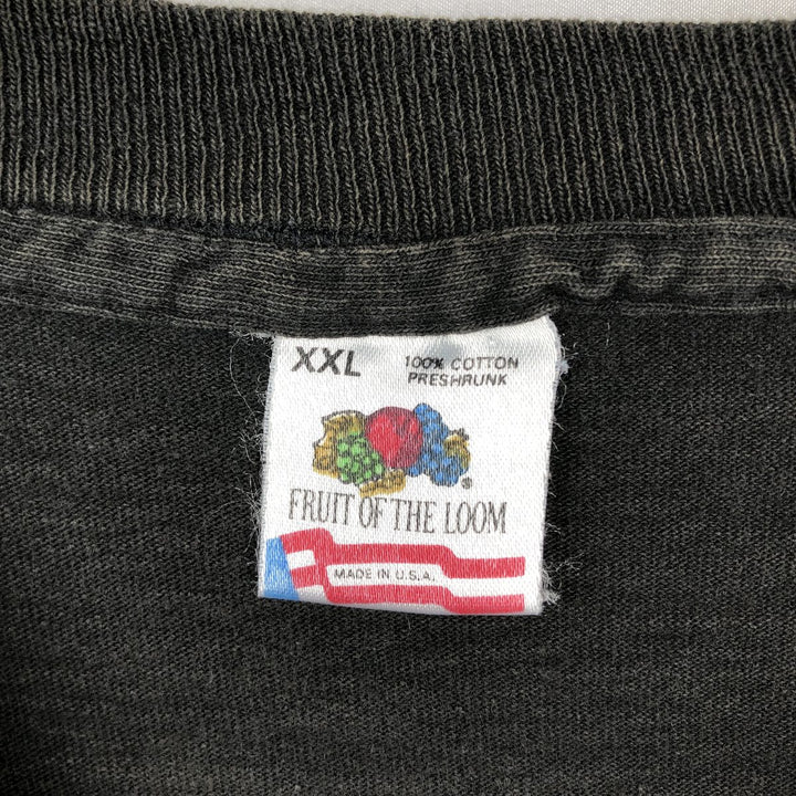 90'S Fruit of the Loom printed T-shirt, made in the USA, men's XXL, vintage cotton black type Vintage Second Hand