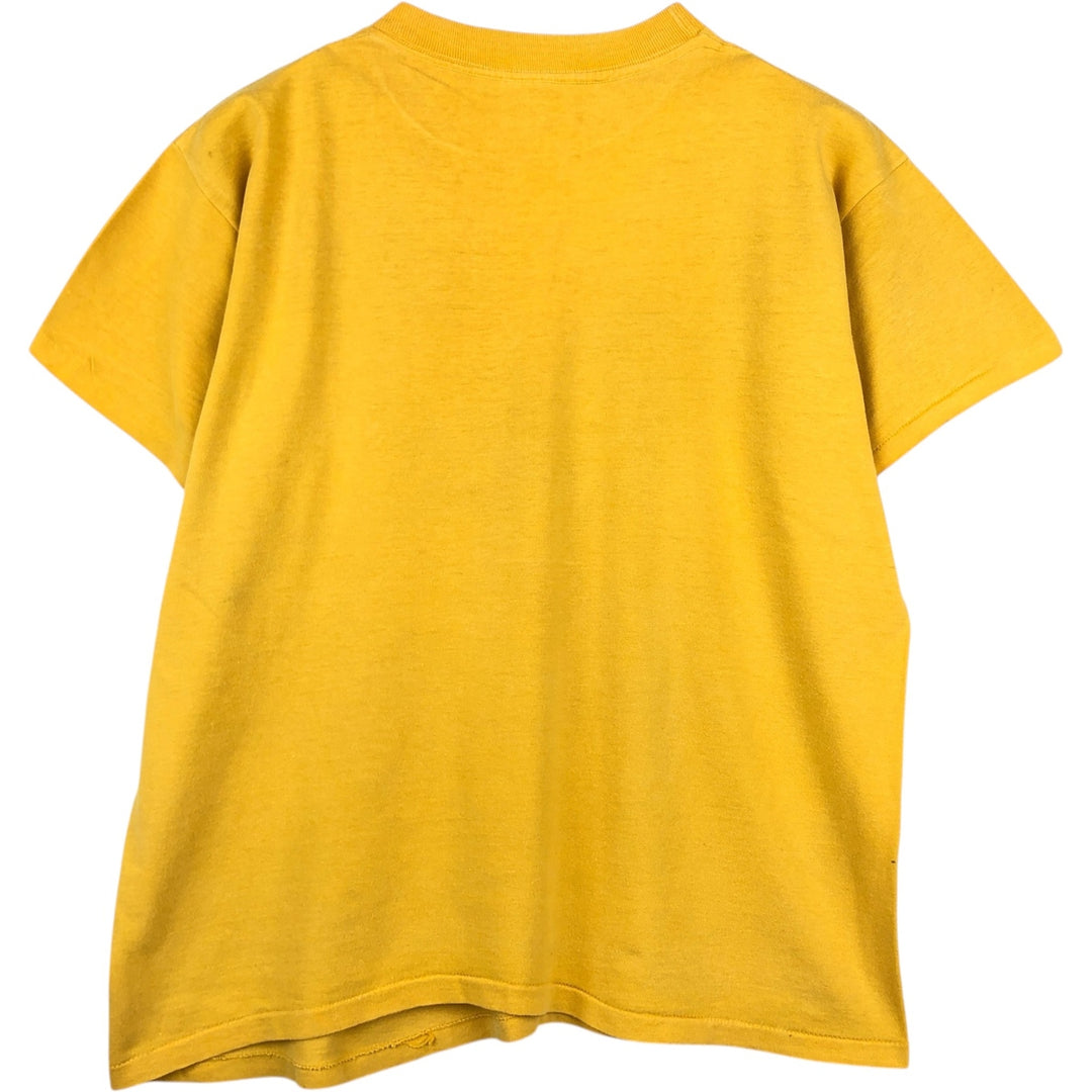 80'S Collegiate Pacific Print T-Shirt, Made in USA, Men's XL equivalent, Vintage cotton yellow type Vintage Second Hand