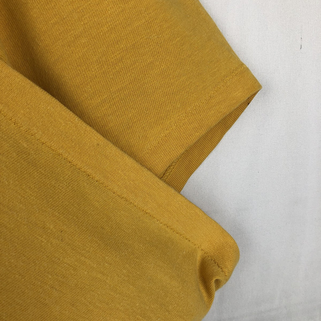 80'S Collegiate Pacific Print T-Shirt, Made in USA, Men's XL equivalent, Vintage cotton yellow type Vintage Second Hand