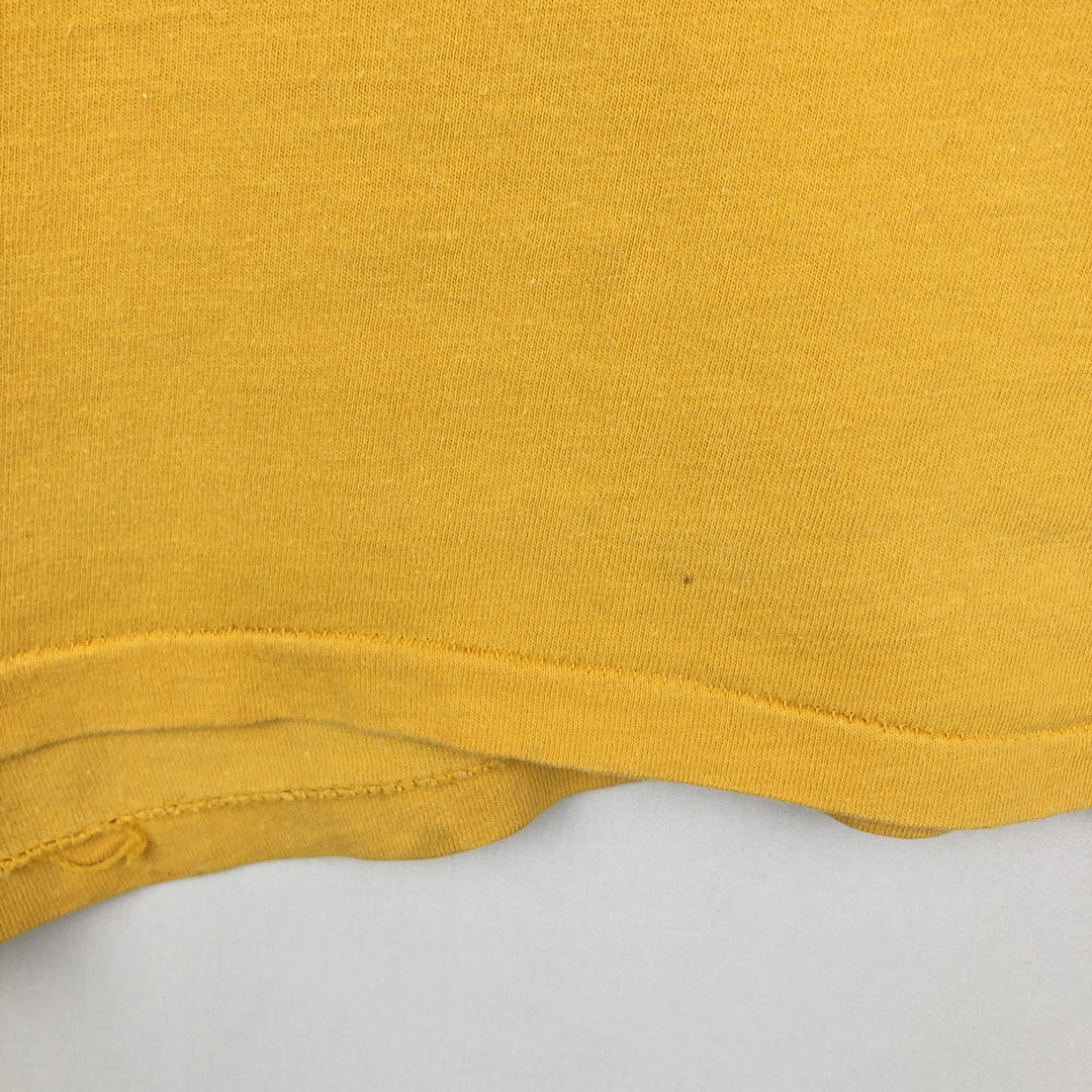80'S Collegiate Pacific Print T-Shirt, Made in USA, Men's XL equivalent, Vintage cotton yellow type Vintage Second Hand