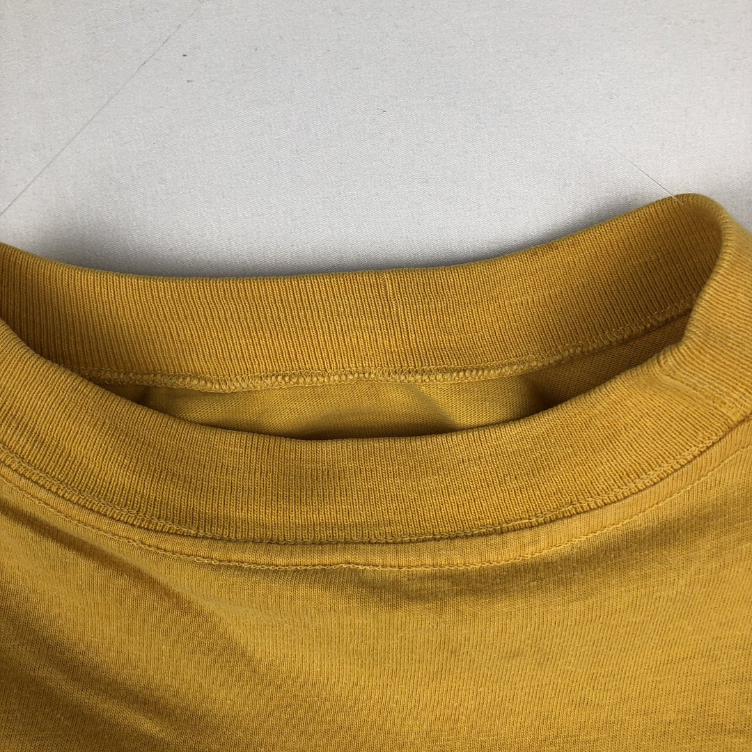 80'S Collegiate Pacific Print T-Shirt, Made in USA, Men's XL equivalent, Vintage cotton yellow type Vintage Second Hand