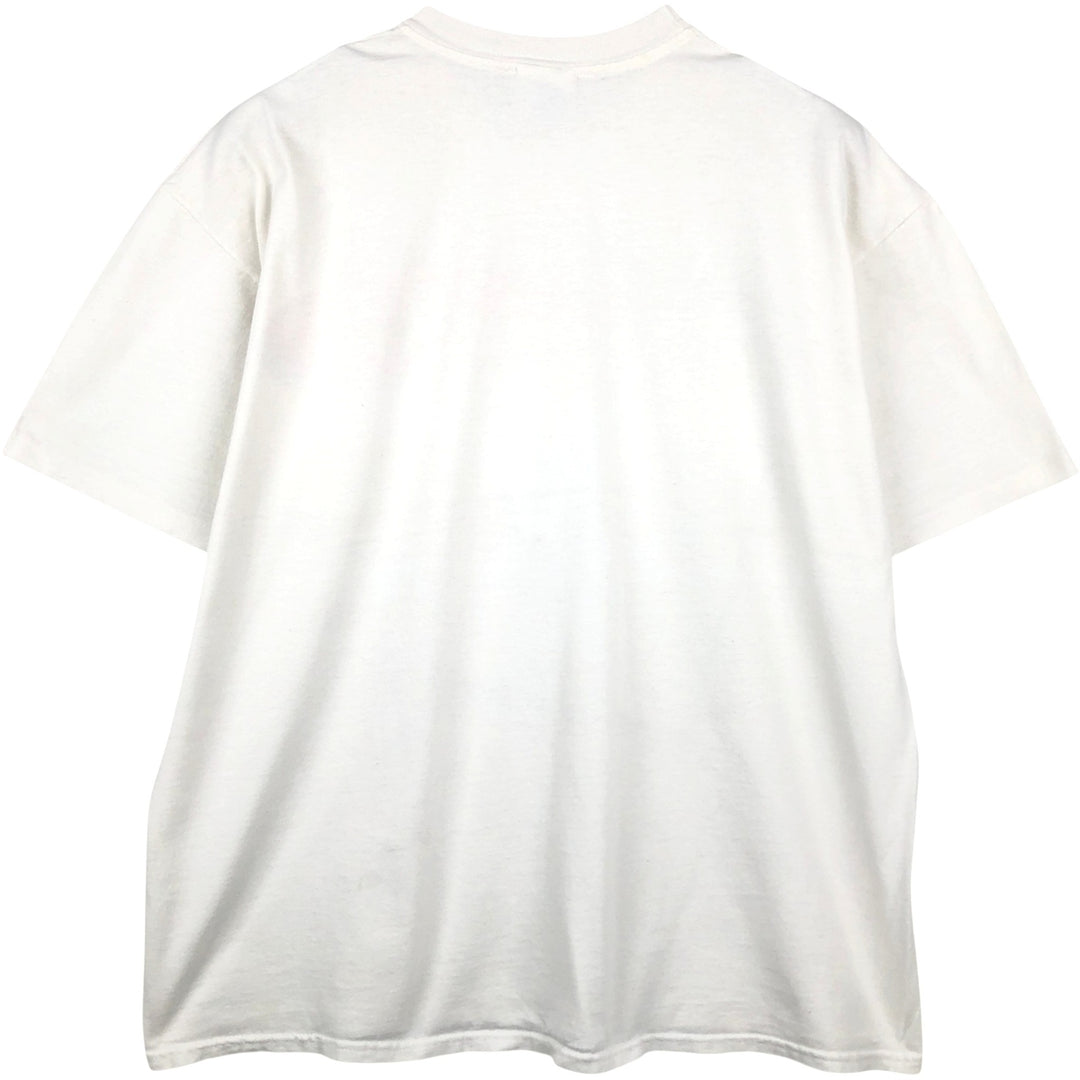 90'S Hanes Heavyweight Printed T-shirt Made in USA Men's XL Vintage cotton white type Vintage Second Hand