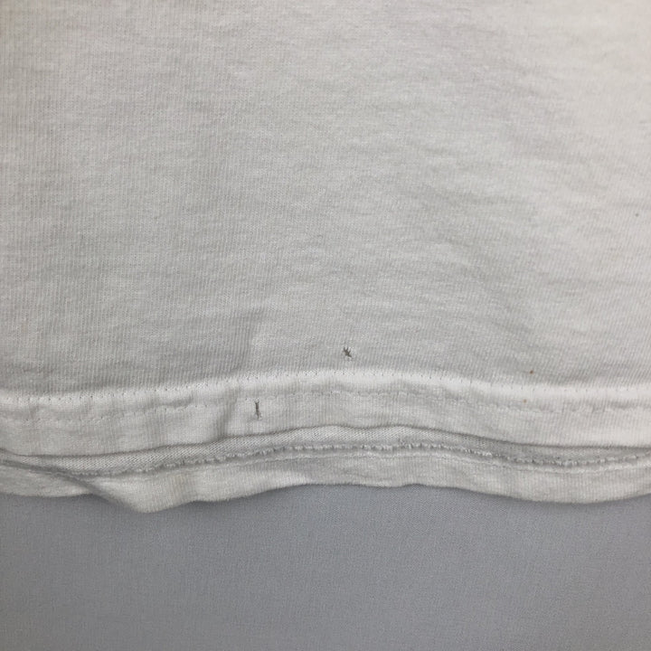 90'S Hanes Heavyweight Printed T-shirt Made in USA Men's XL Vintage cotton white type Vintage Second Hand
