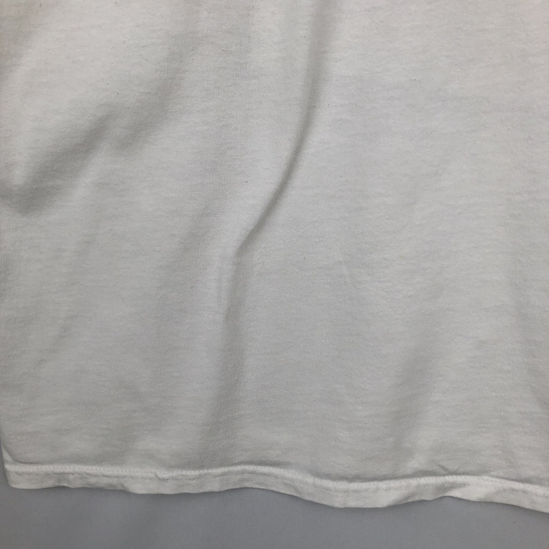90'S Hanes Heavyweight Printed T-shirt Made in USA Men's XL Vintage cotton white type Vintage Second Hand