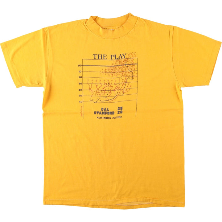 Vintage 1980'S Hanes BEEFY-T Printed T-Shirt, Made in USA, Men's Size Large cotton yellow type Vintage Second Hand