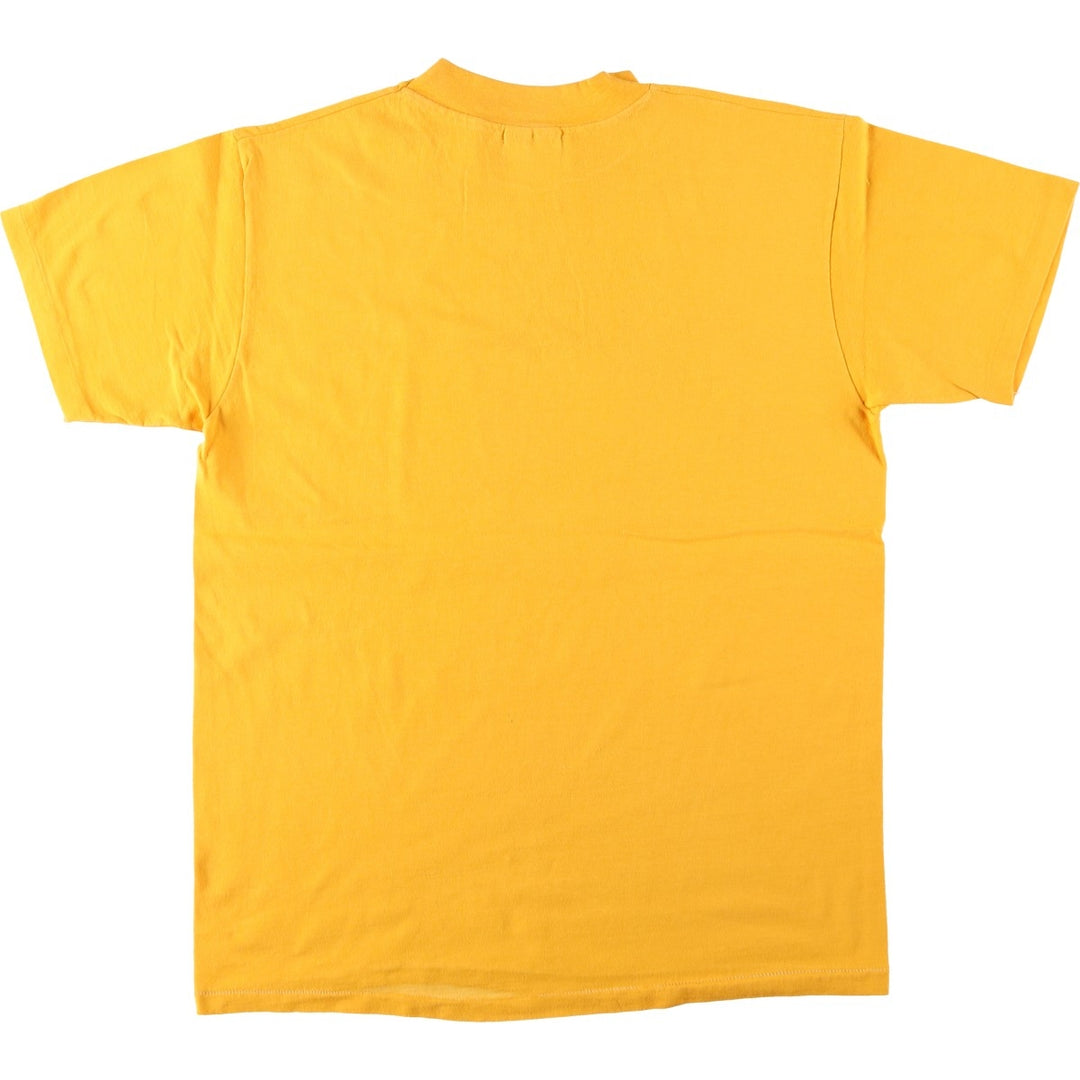 Vintage 1980'S Hanes BEEFY-T Printed T-Shirt, Made in USA, Men's Size Large cotton yellow type Vintage Second Hand