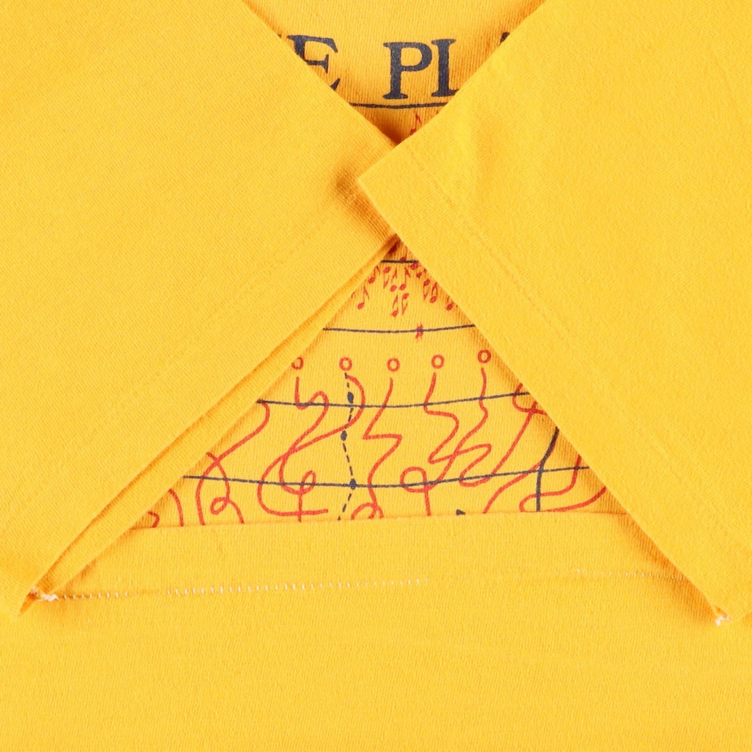 Vintage 1980'S Hanes BEEFY-T Printed T-Shirt, Made in USA, Men's Size Large cotton yellow type Vintage Second Hand