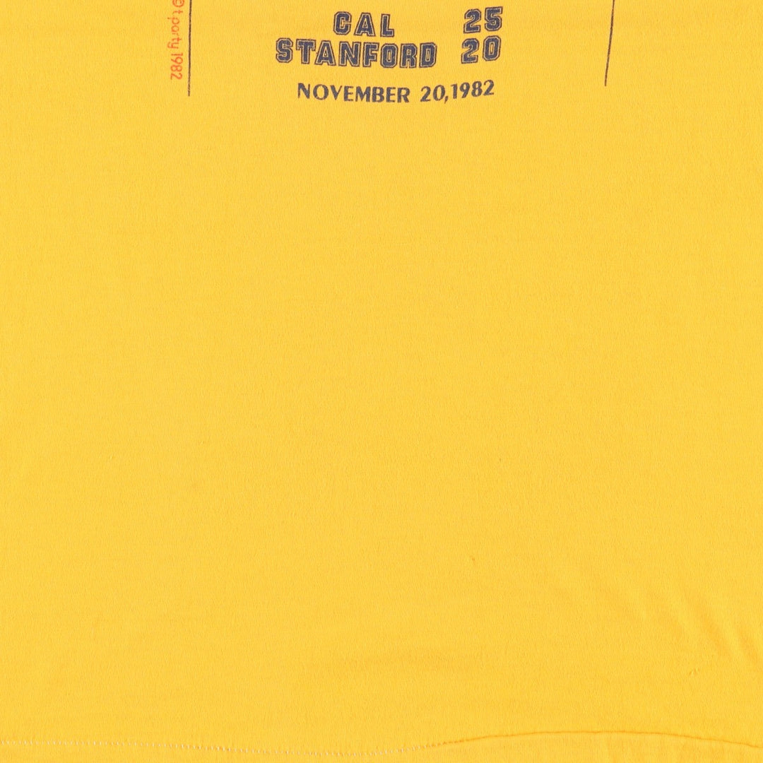 Vintage 1980'S Hanes BEEFY-T Printed T-Shirt, Made in USA, Men's Size Large cotton yellow type Vintage Second Hand