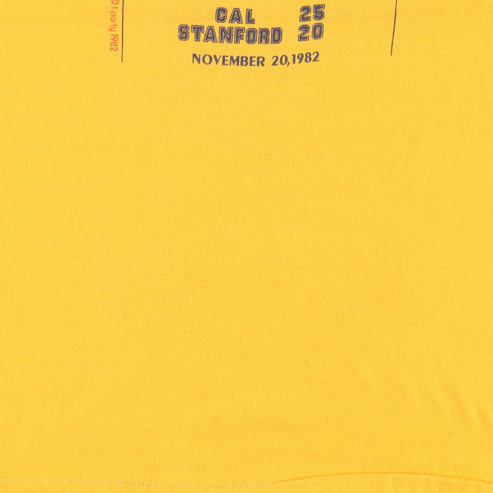 Vintage 1980'S Hanes BEEFY-T Printed T-Shirt, Made in USA, Men's Size Large cotton yellow type Vintage Second Hand