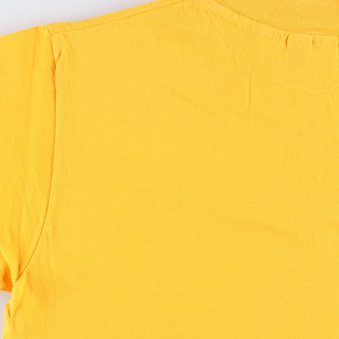 Vintage 1980'S Hanes BEEFY-T Printed T-Shirt, Made in USA, Men's Size Large cotton yellow type Vintage Second Hand