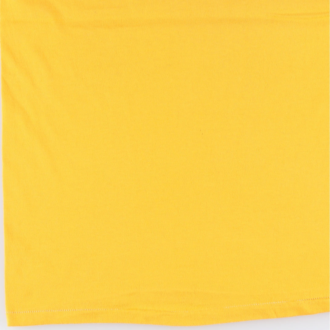 Vintage 1980'S Hanes BEEFY-T Printed T-Shirt, Made in USA, Men's Size Large cotton yellow type Vintage Second Hand