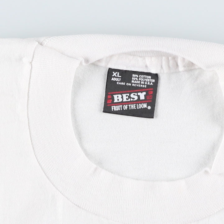 90'S Fruit of the Loom Best Printed T-shirt, Made in USA, Men's XL, Vintage cotton white type Vintage Second Hand