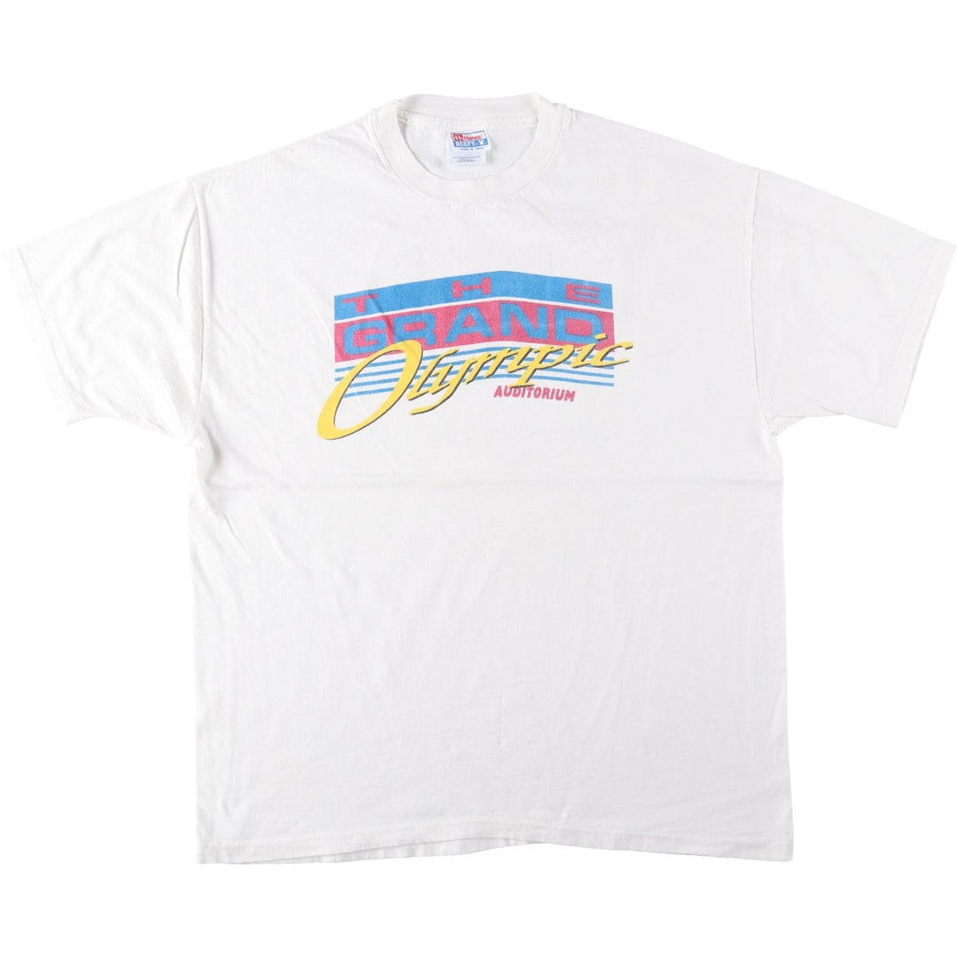 90'S Hanes BEEFY-T Printed T-shirt Made in USA Men's XL Vintage cotton white type Vintage Second Hand