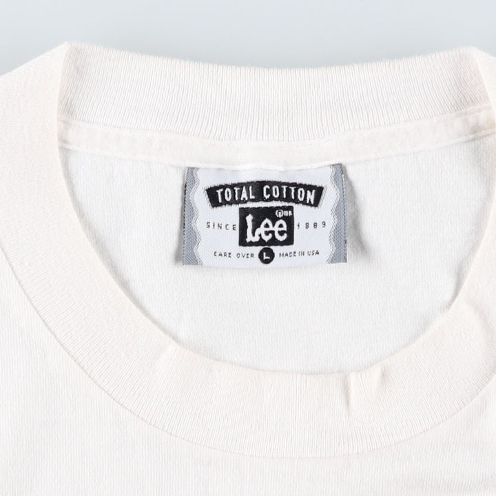 90'S Lee printed T-shirt, made in USA, men's size L, vintage cotton white type Vintage Second Hand
